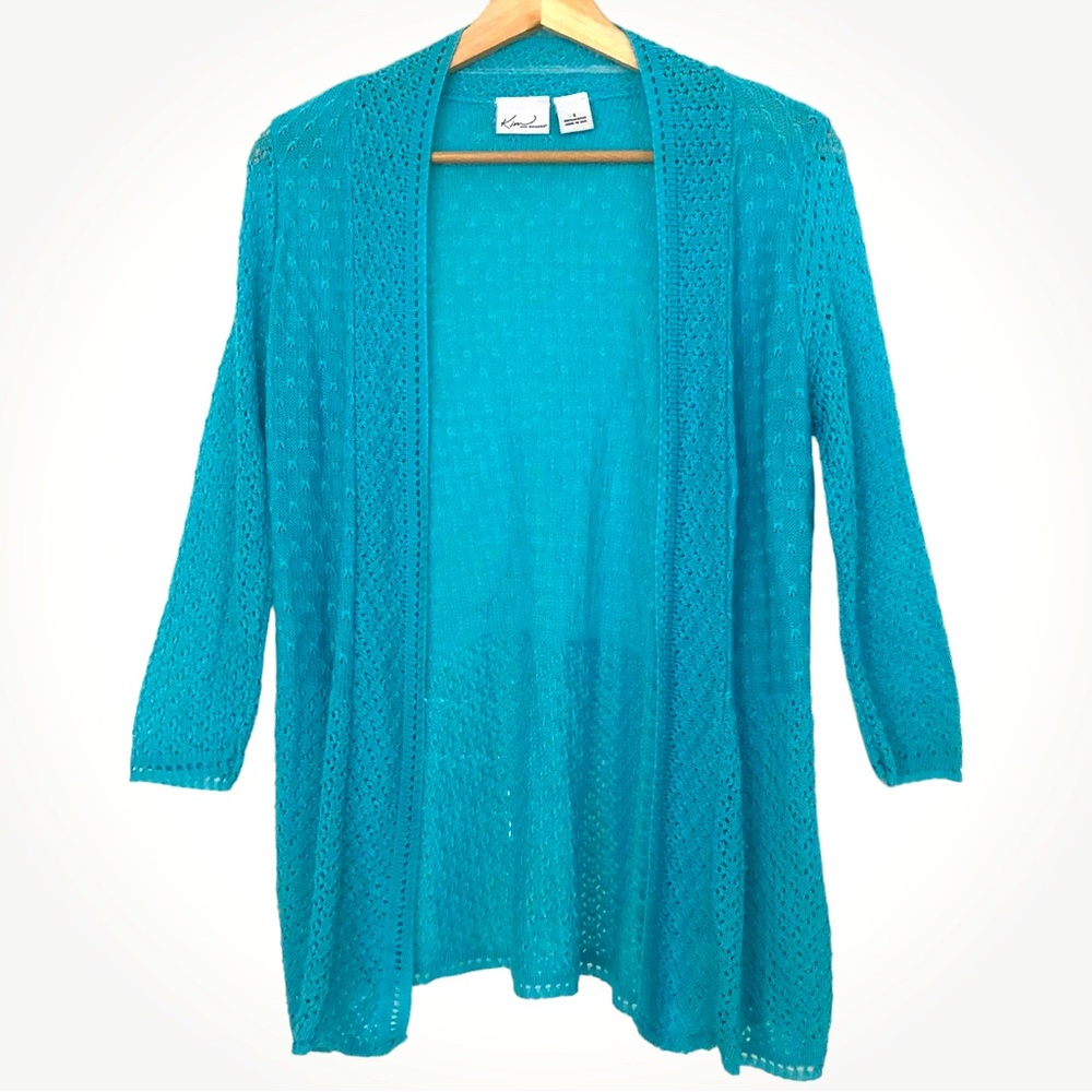 Kim Rogers Aqua Lightweight Cardigan